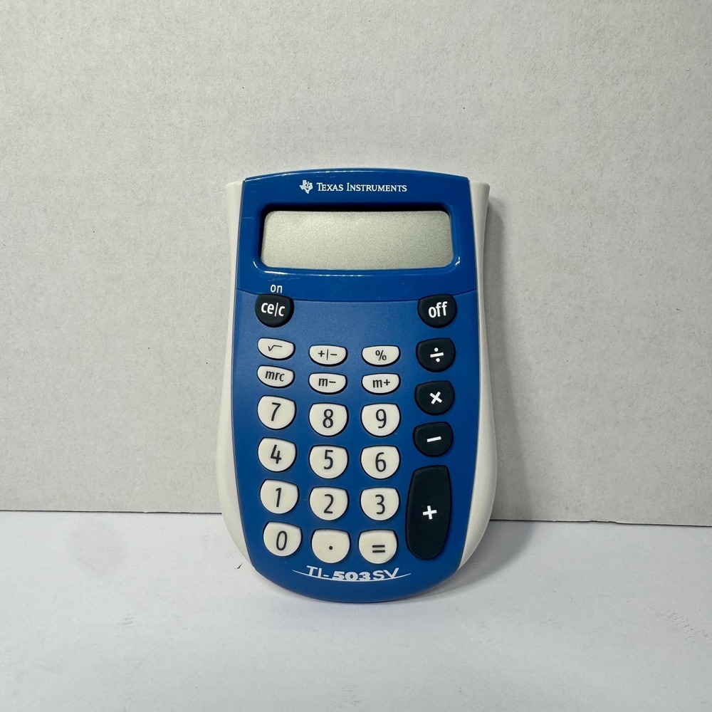 Vintage Texas Instruments TI-503SV Basic Pocket Calculator Blue 8 Digit LCD 2003